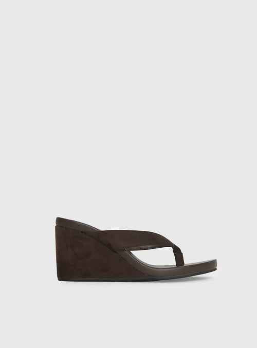 Billini Ravyn Heels Dark Cacao Faux Suede