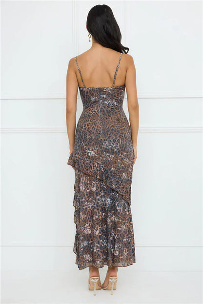 Feline Maxi Dress Leopard