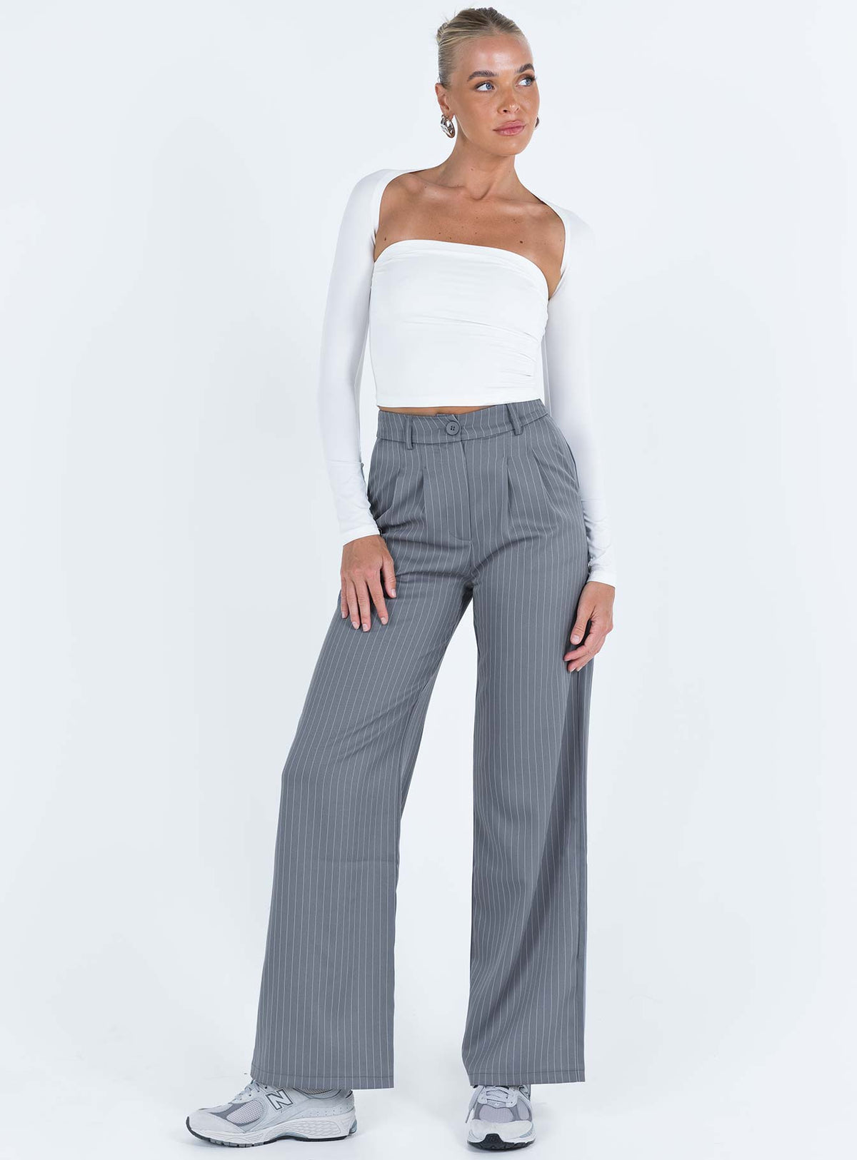 Archer Pants Pinstripe Grey Tall