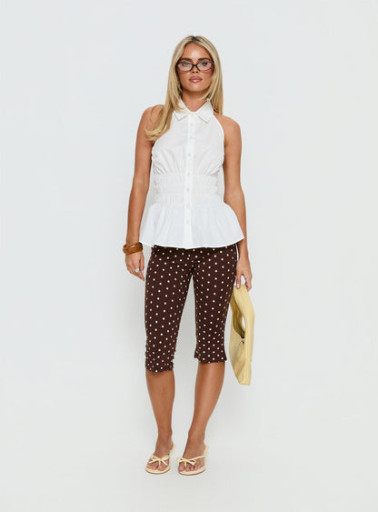 As You Are Shirred Halter Top White