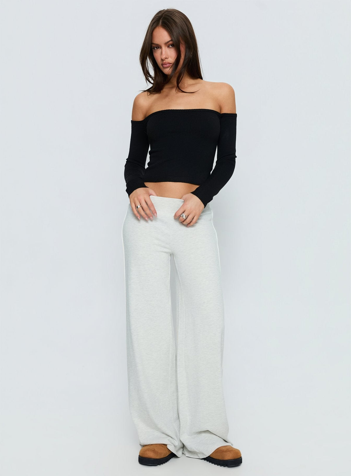 Ascenda Straight Leg Track Pant Grey Marle
