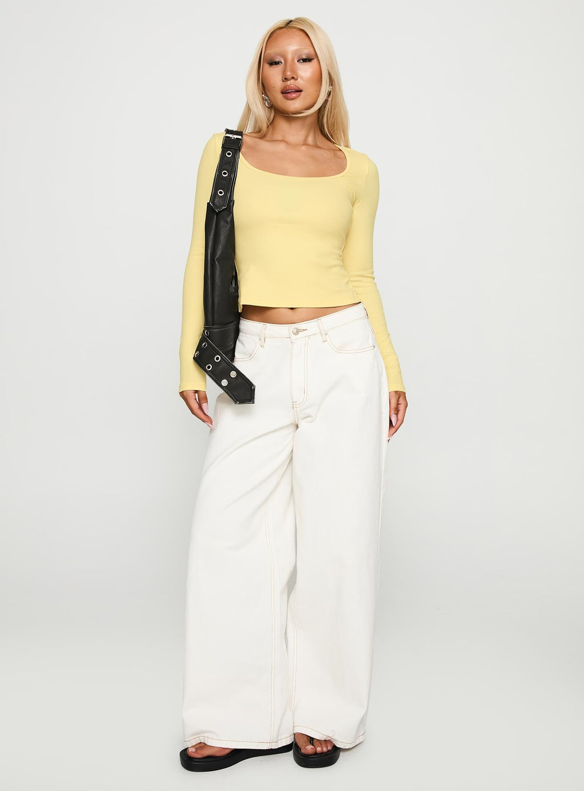 Baseline Rib Long Sleeve Top Yellow