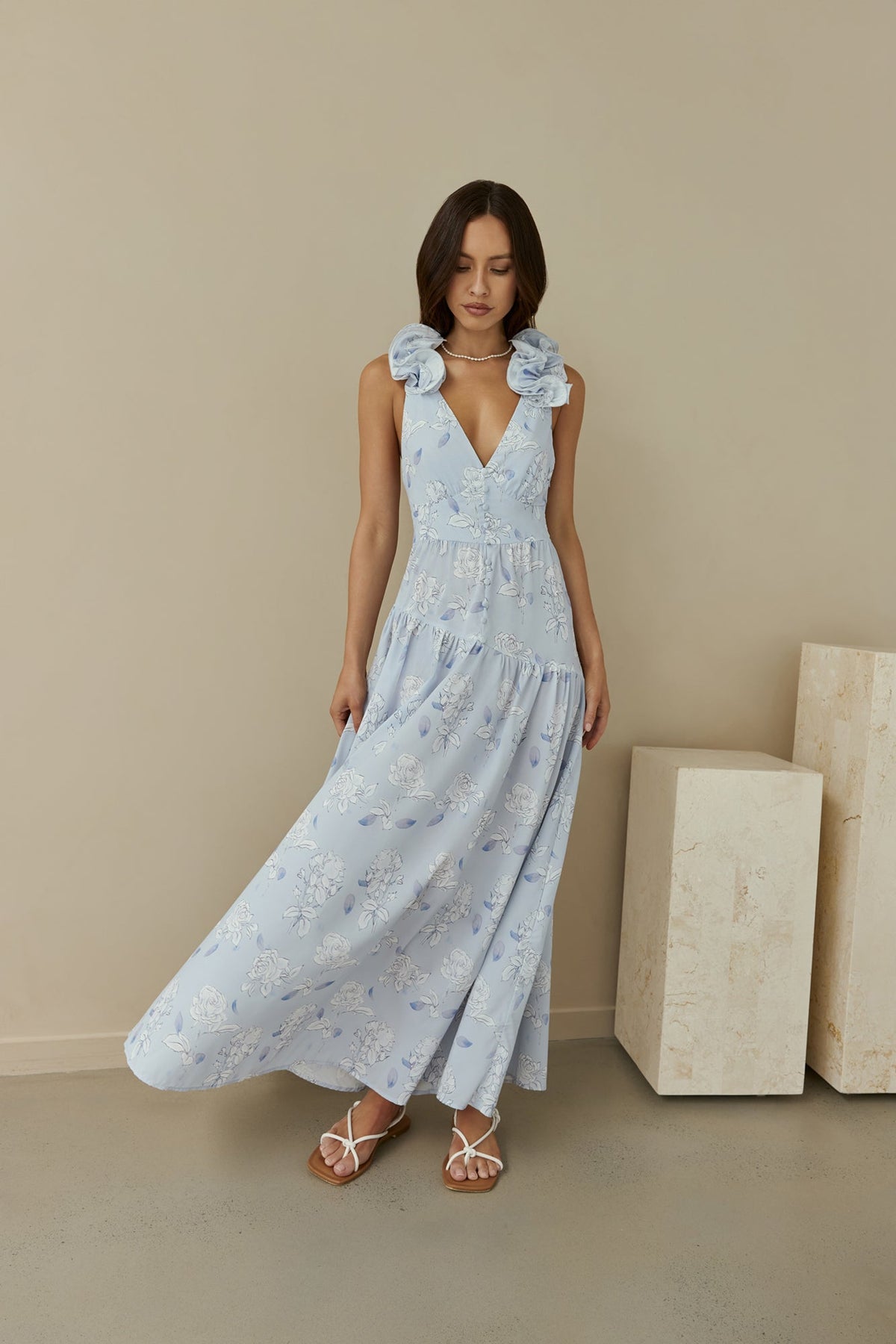 Pretty Smile Maxi Dress Blue