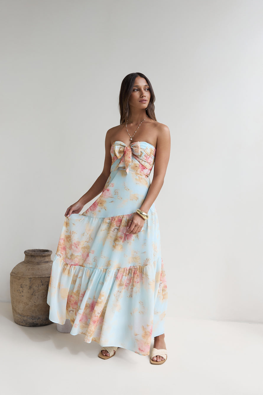 Beyond The Glow Strapless Maxi Dress Print