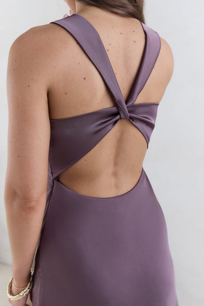 Island Reverie Satin Maxi Dress Purple