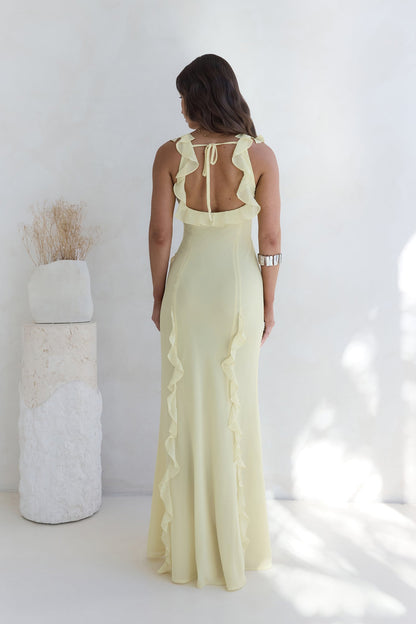 All Night Affair Maxi Dress Yellow