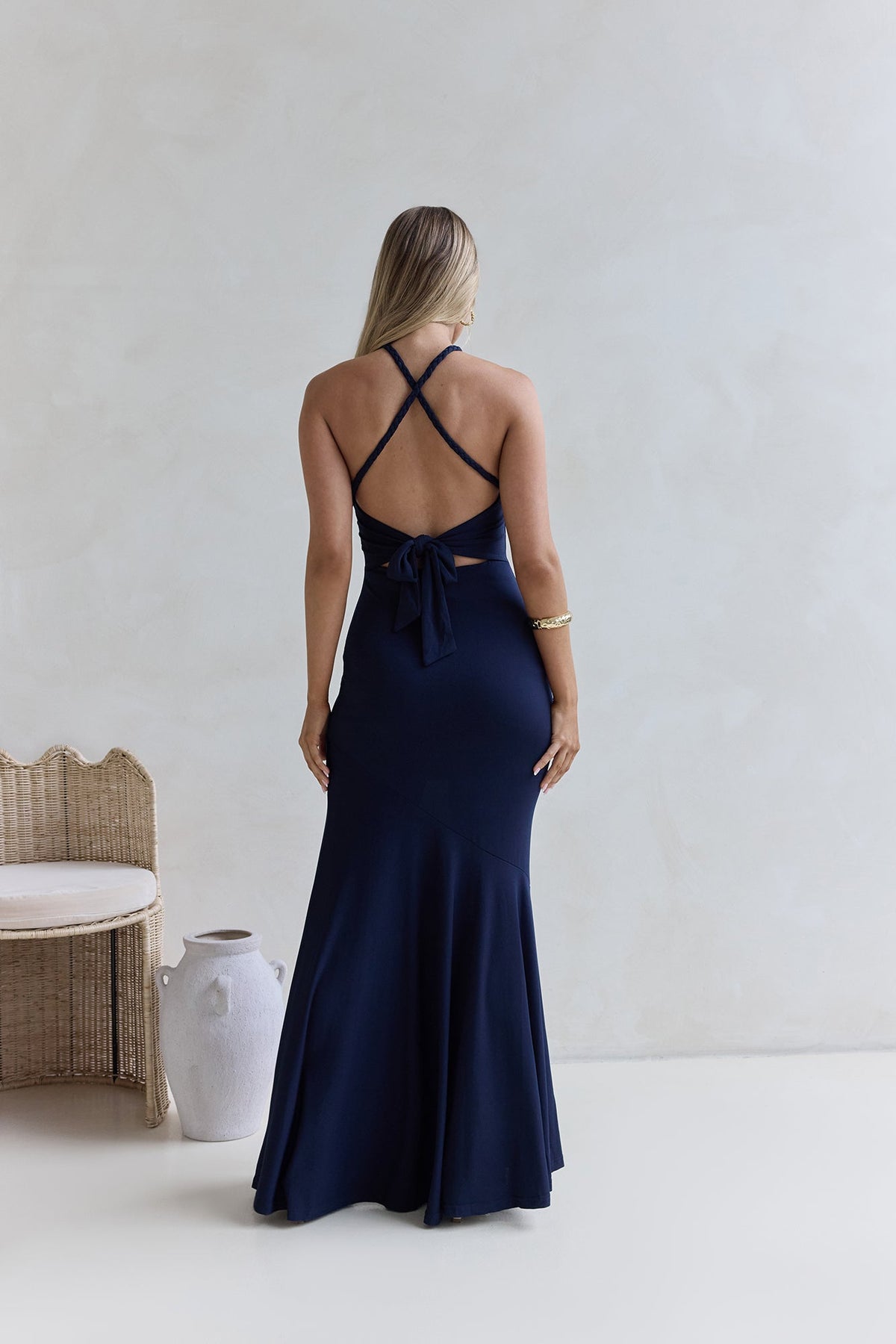 Sunbeam Drift Maxi Dress Navy