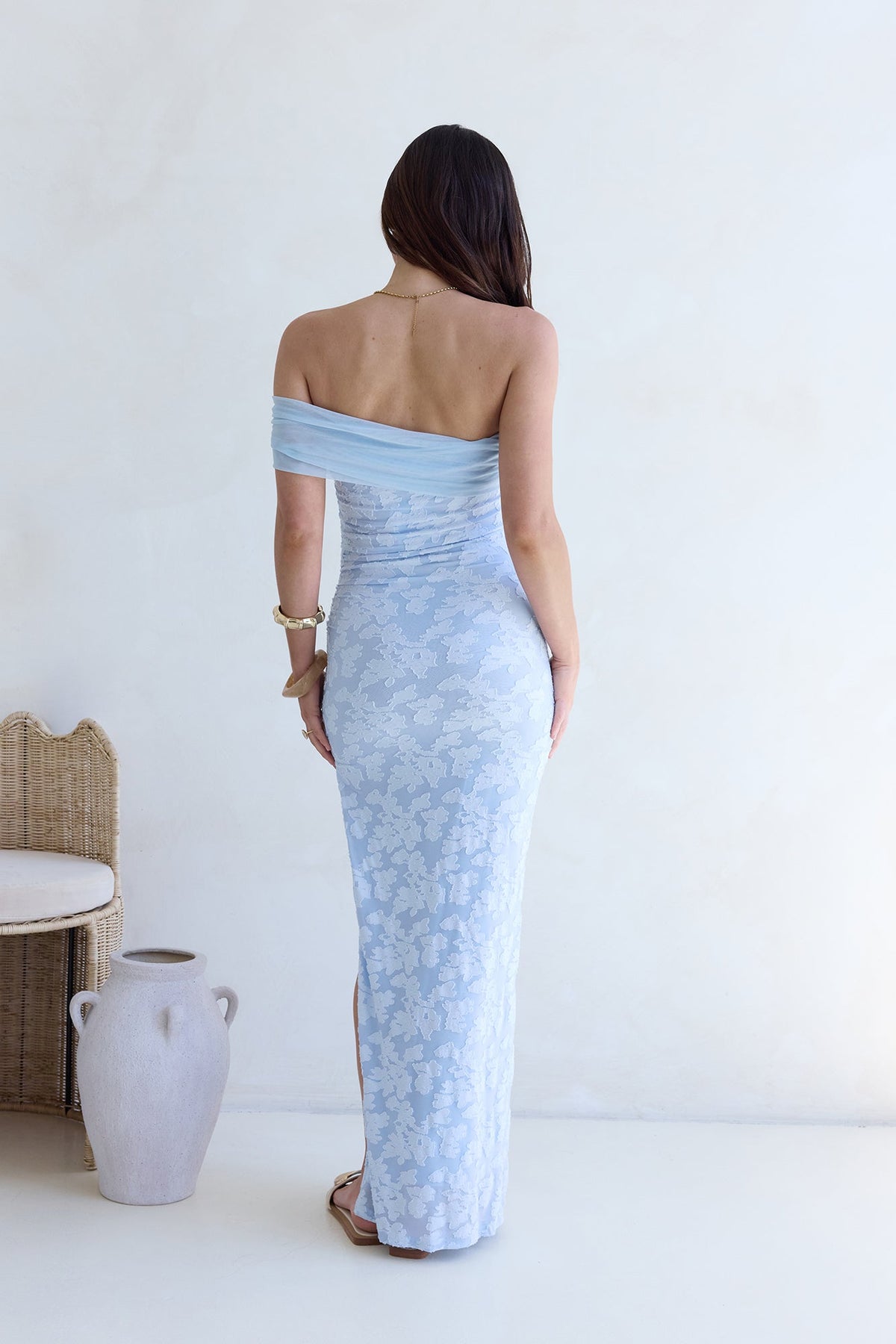Singing For You Mesh Maxi Dress Blue