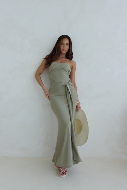 Follow You Strapless Maxi Dress Sage