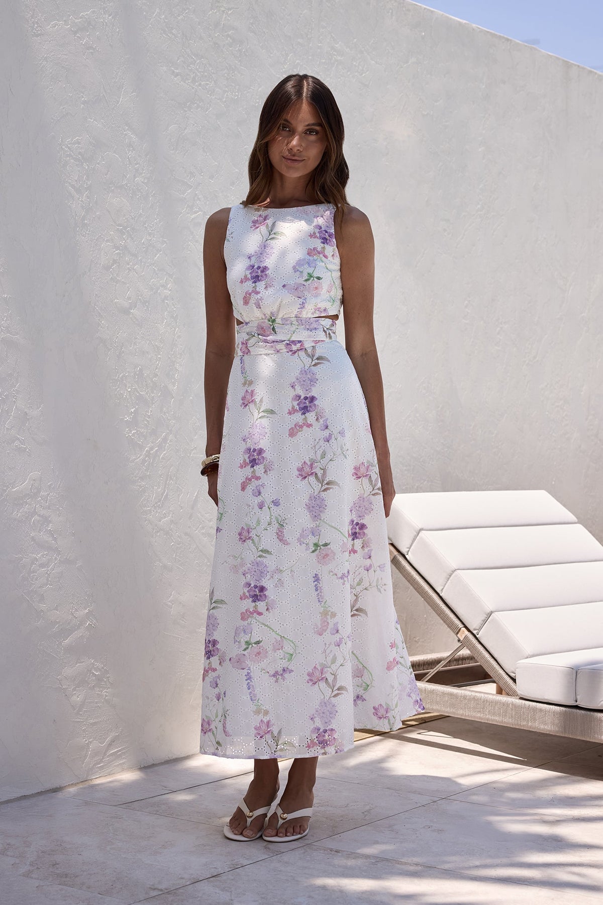 Blooming Lily Maxi Dress White