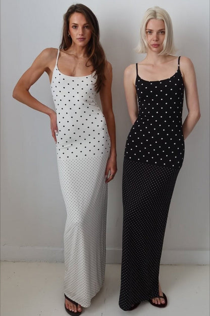 Polka Dot Cami Bodycon Slim Maxi Dress