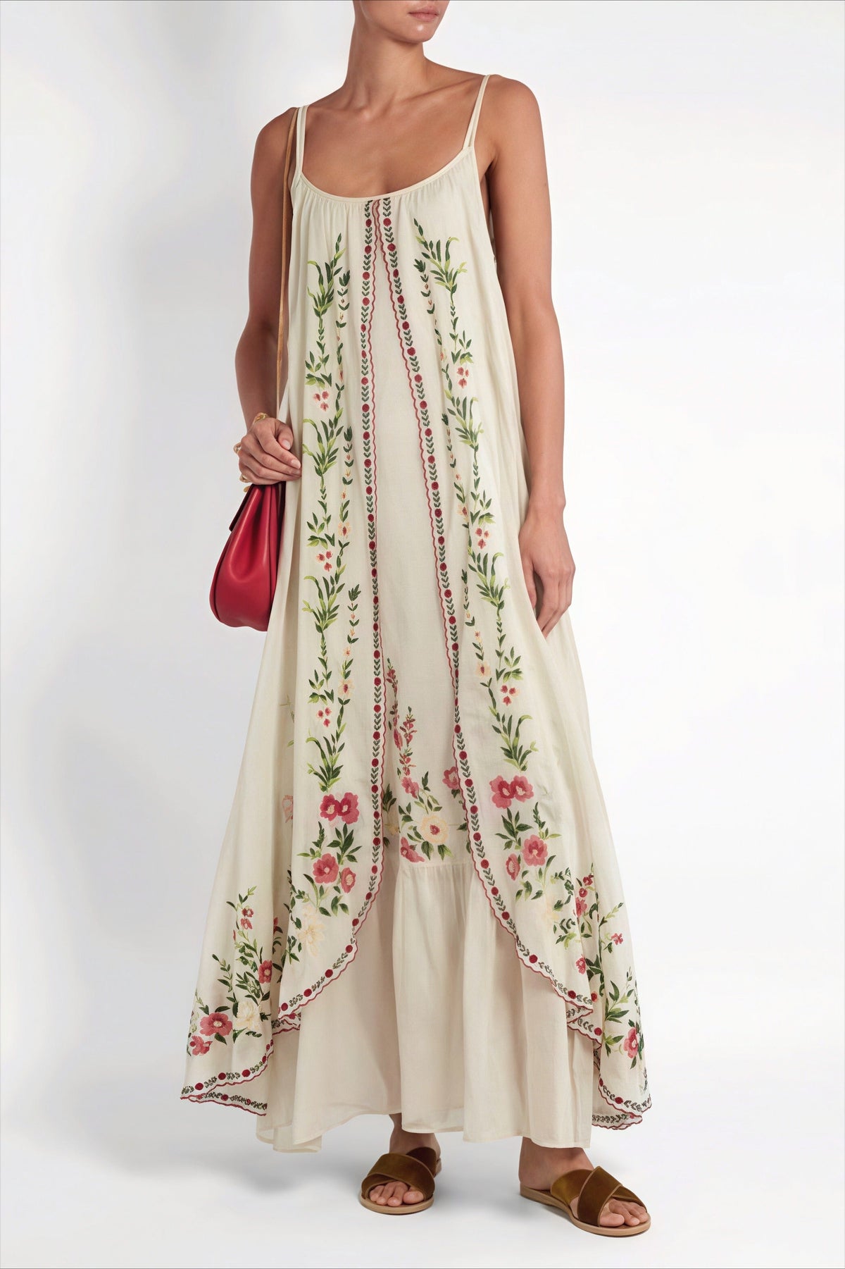 Print Tube Cami Flowy Hem Maxi Dress