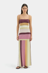 Elegant Floral Cami Tie Waist Bodycon Midi Dress