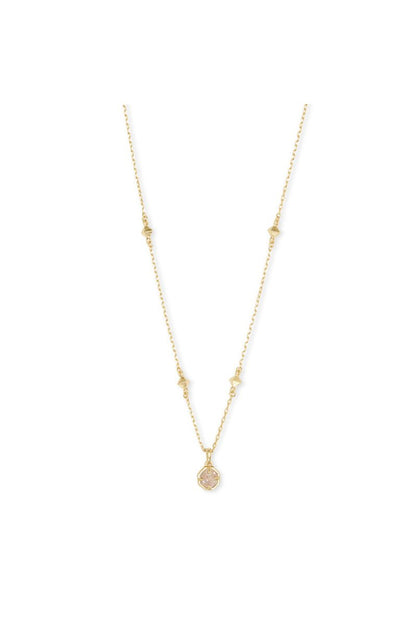 Gold Crystal Pendant Necklace