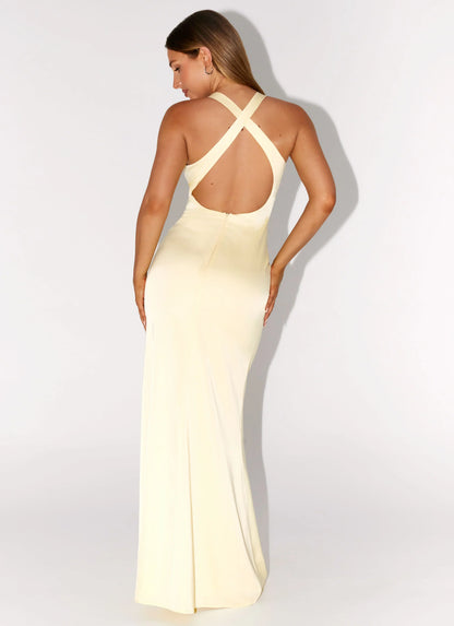 Desi Halterneck Maxi Dress - Yellow