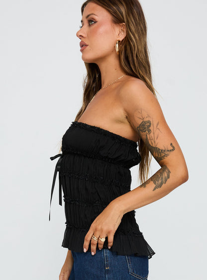 Avelina Strapless Top Black