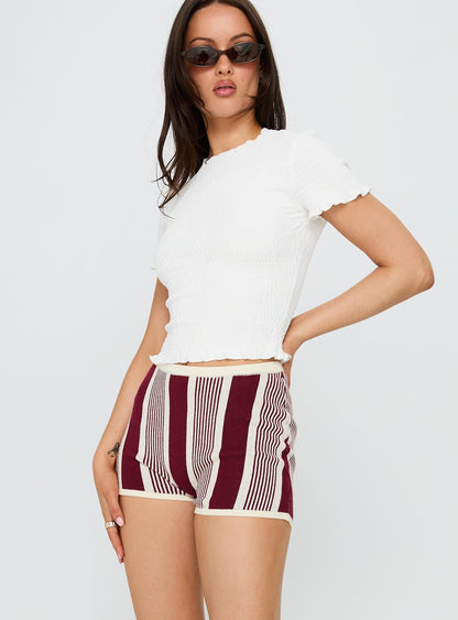 Annisten Knit Shorts Red / Cream Stripe