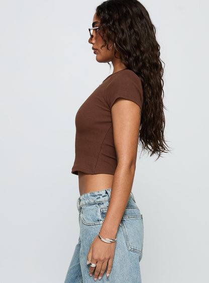 Baseline Scoop Rib Tee Chocolate