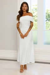 First Class Finish Off Shoulder Maxi Dress Cream