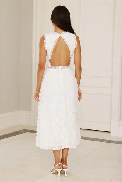 Ballet Era Lace Midi Dress White