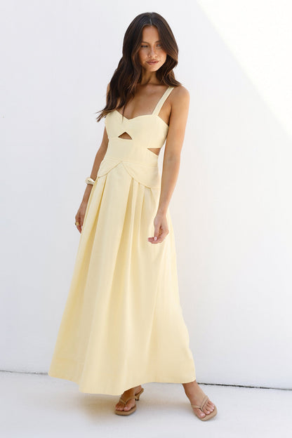 Wild Dahlia Maxi Dress Yellow