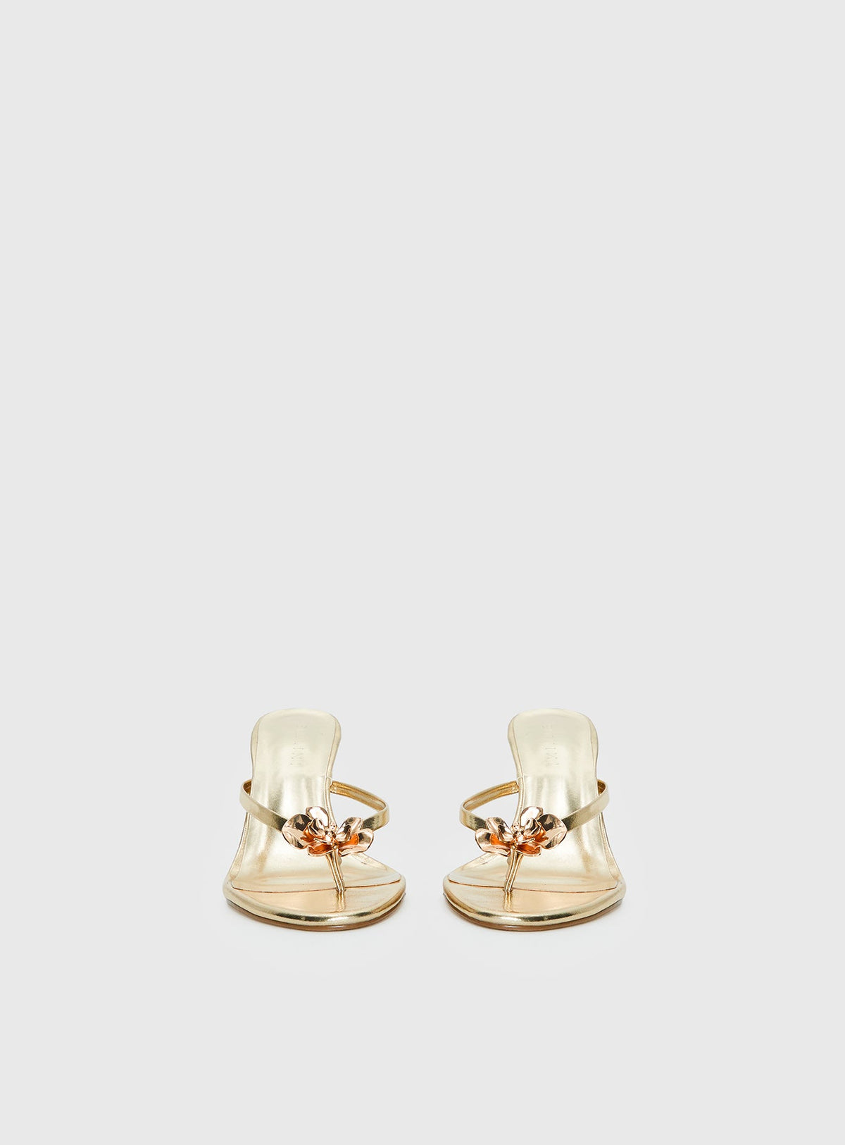 Billini Dalella Thong Heels Gold Metallic