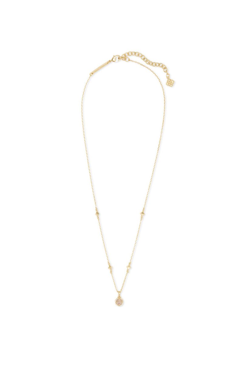 Gold Crystal Pendant Necklace