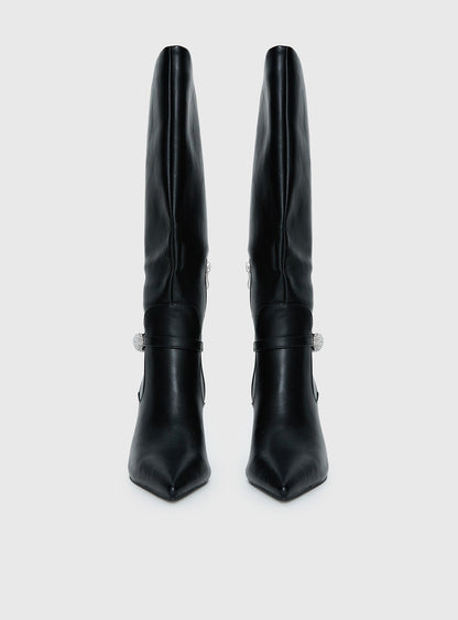 Billini Domineca Knee High Heeled Boots Black