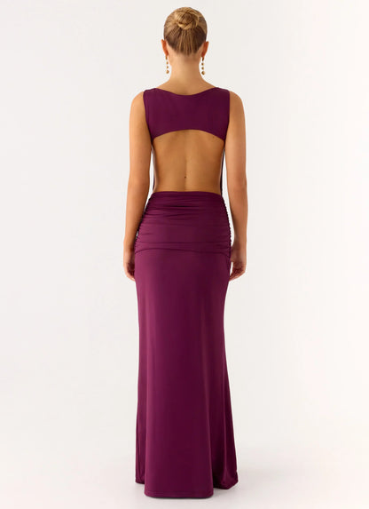 Fault Line Maxi Dress - Plum