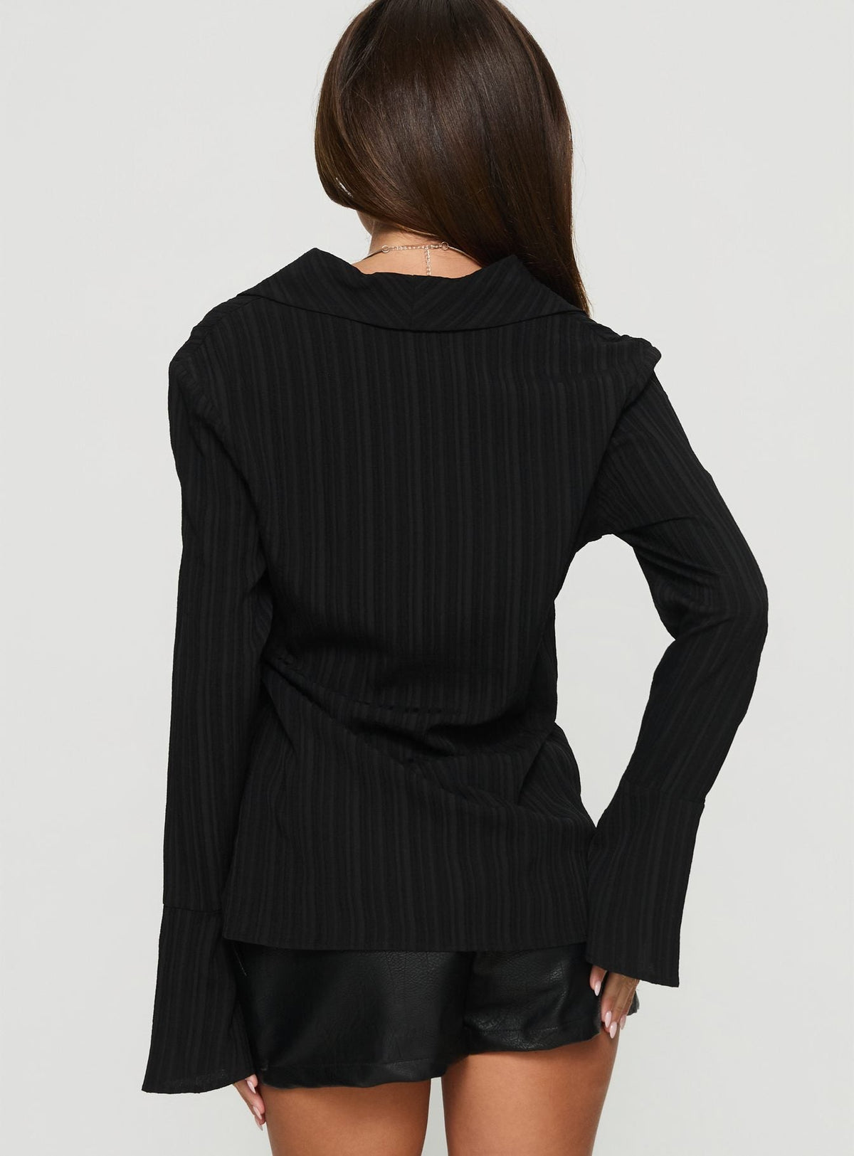 Beatris Long Sleeve Top Black