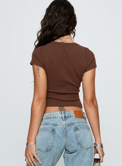 Baseline Scoop Rib Tee Chocolate