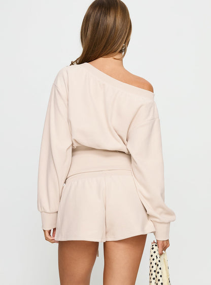 Aryn Track Shorts Cream