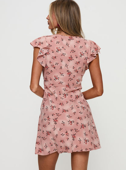 Aurianna Mini Dress Pink Floral