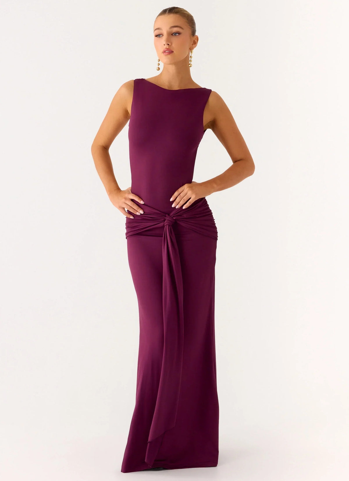 Fault Line Maxi Dress - Plum