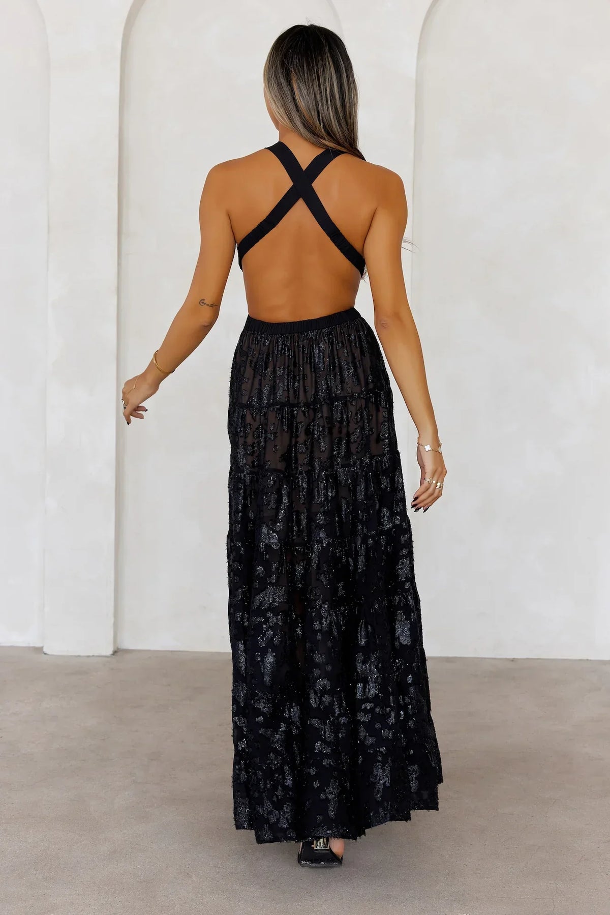 Crystal Cove Maxi Dress Black