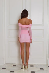 Dressed In Dreams Off Shoulder Mini Dress Pink