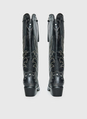 Austin Distressed Cowboy Boots Black