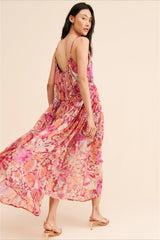 Boho Sleeveless Floral Print Maxi Dress