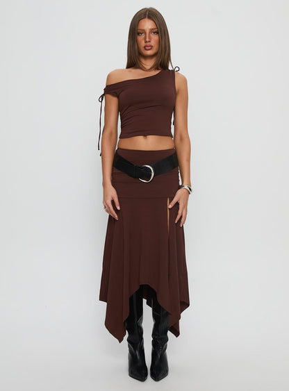 Azlynn Off Shoulder Set Brown