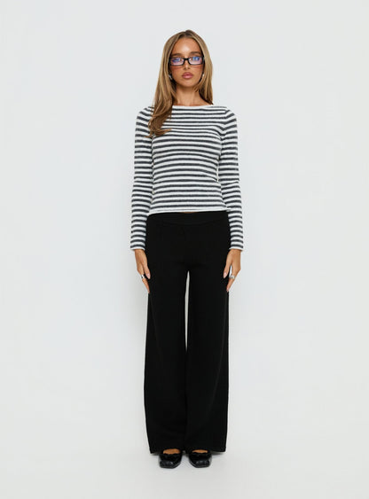 Bekki Wide Leg Knit Pant Black