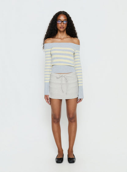 Baseline Rib Skort Grey Marle