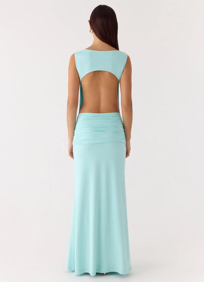 Fault Line Maxi Dress - Aqua