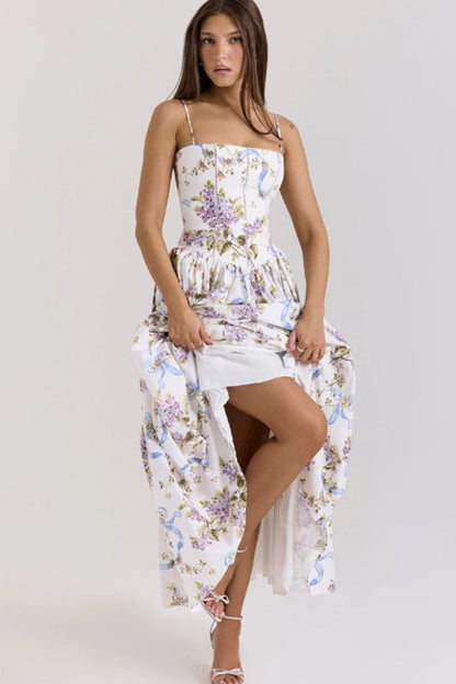 Elegant Gentle Floral Cami Fairy Maxi Dress