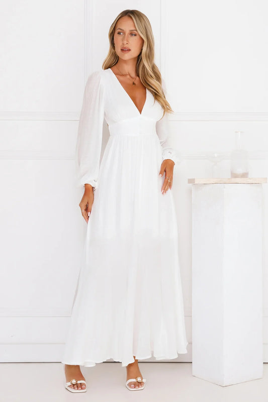 Meadow Dusk Maxi Dress White