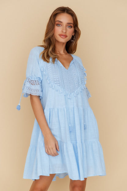 Wave After Wave Dress Blue