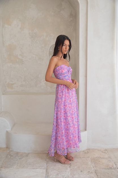 Upon The Moon Strapless Maxi Dress Purple
