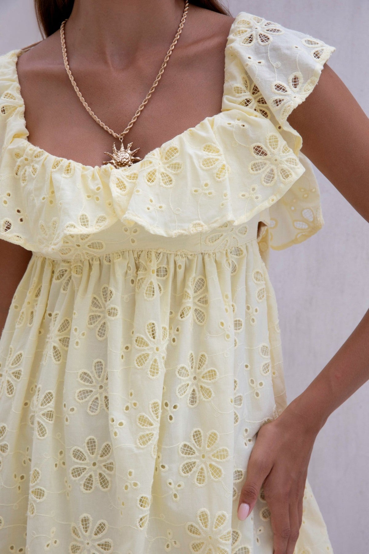 True Blooms Mini Dress Yellow