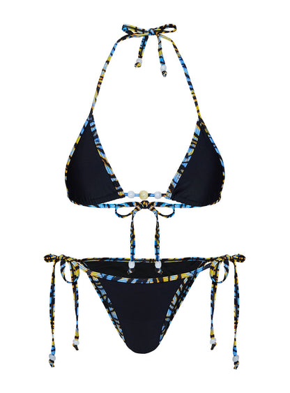 Blaylock Triangle Bikini Top Black / Zebra