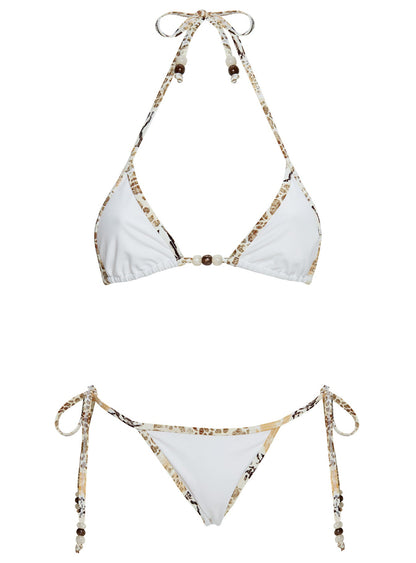 Beasley Tie Side Bikini Bottoms White / Animal Multi