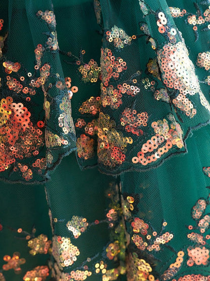 Green - A-Line Sweetheart Tiered Short Homecoming & Cocktail Dresses